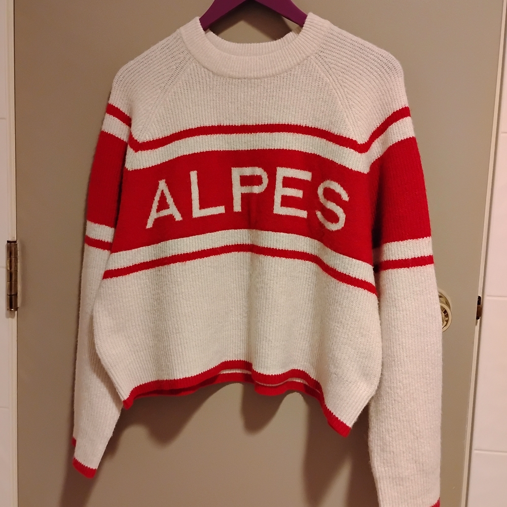 Red and White Women's Sweater